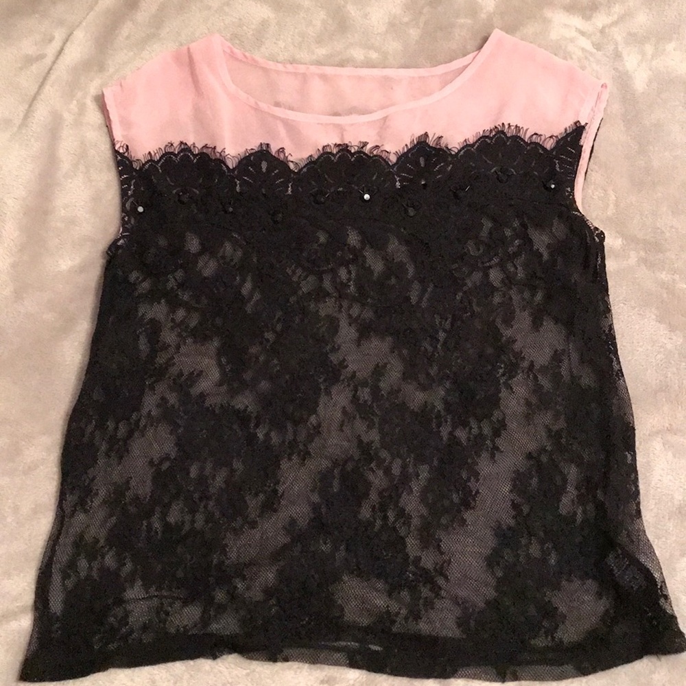 Lace short sleeve shirt